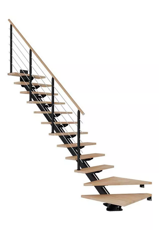 DOLLE SYDNEY - modulové schody 1/4 zat. do 292 cm, zábradlí DESIGN